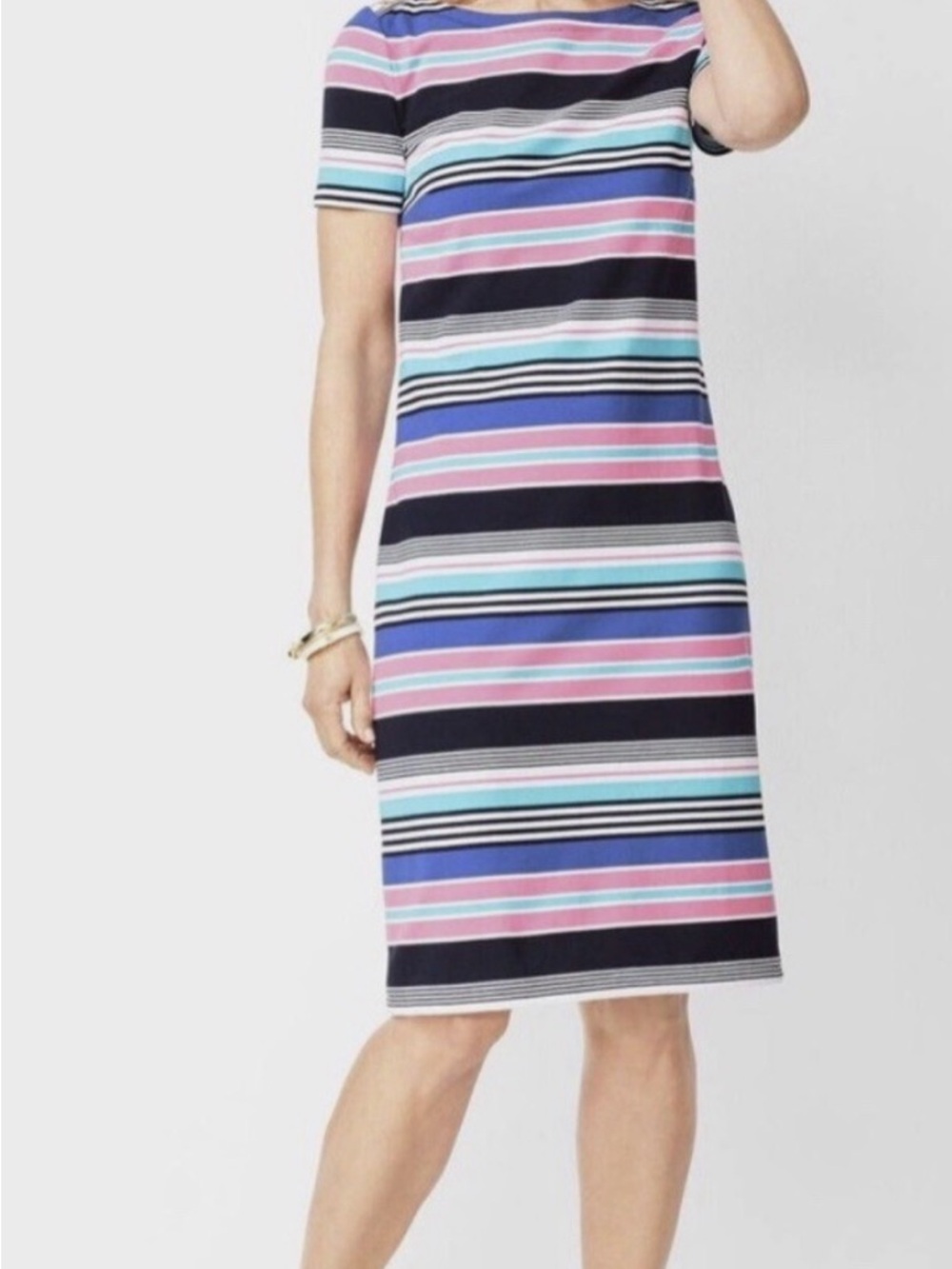 Talbots Striped Knit Dress | Comfy Stretch Cotton